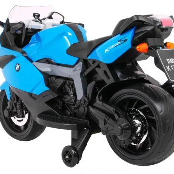 Bmw K1300s Dječji Motocikl Na Baterije, Plavi + Pomoćni Kotači + Zvukovi, Svjetla + Spori, Plava 5