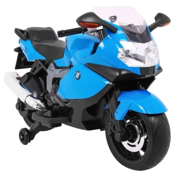 Bmw K1300s Dječji Motocikl Na Baterije, Plavi + Pomoćni Kotači + Zvukovi, Svjetla + Spori, Plava 9
