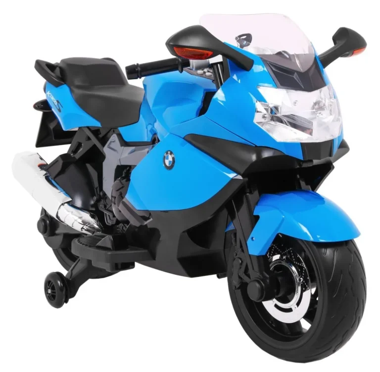 Bmw K1300s Dječji Motocikl Na Baterije, Plavi + Pomoćni Kotači + Zvukovi, Svjetla + Spori, Plava 9