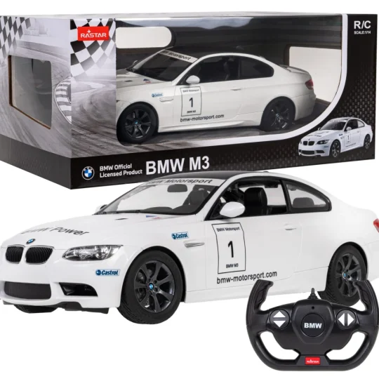 Bmw M3 Bijeli Rastar Model 1:14 Automobil Na Daljinsko Upravljanje + 2,4 Ghz Daljinski, Bijela 1