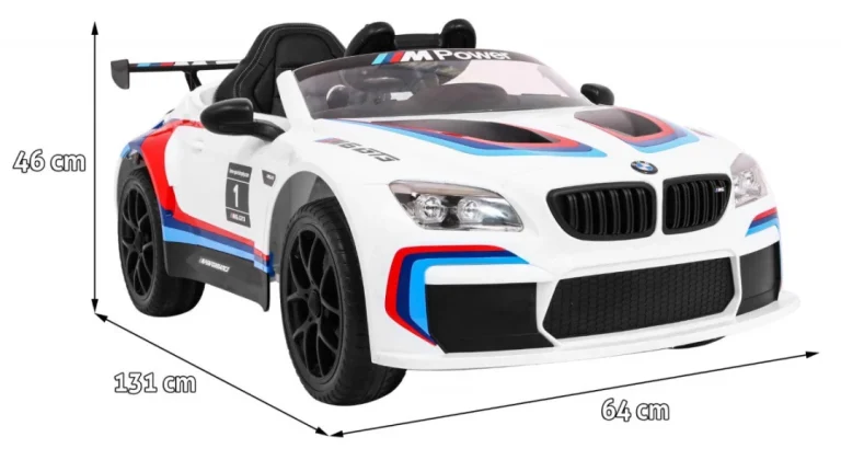 Bmw M6 Gt3 Dječji Automobil Na Baterije, Bijeli + Ventilacijski Otvor + Mp3 Zvukovi,, Bijela 2
