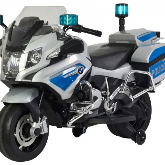 Bmw R1200rt Policijski Električni Motocikl Za Djecu + Pomoćni Kotači + Zvukovi + Led + Eva + Spori 1