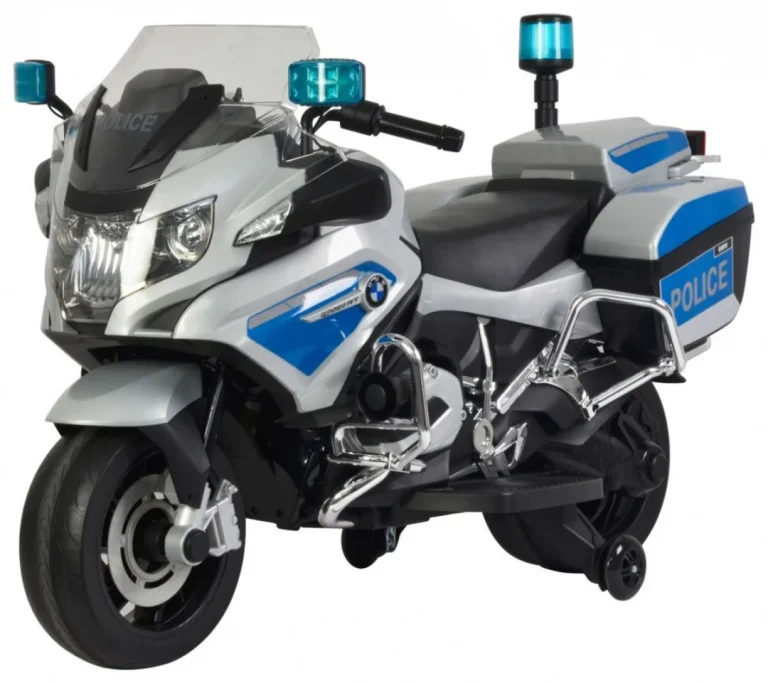 Bmw R1200rt Policijski Električni Motocikl Za Djecu + Pomoćni Kotači + Zvukovi + Led + Eva + Spori 1