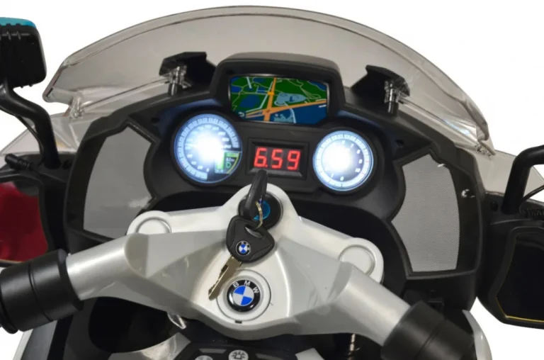 Bmw R1200rt Policijski Električni Motocikl Za Djecu + Pomoćni Kotači + Zvukovi + Led + Eva + Spori 5