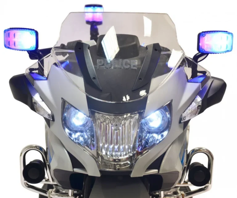 Bmw R1200rt Policijski Električni Motocikl Za Djecu + Pomoćni Kotači + Zvukovi + Led + Eva + Spori 6