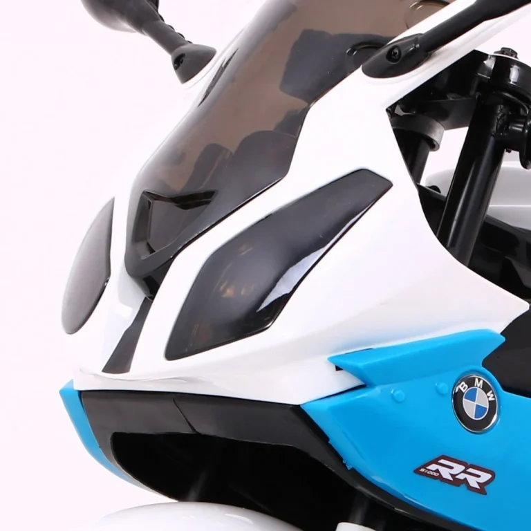 Bmw S1000 Rr Dječji Motocikl Na Baterije, Plavi + Pomoćni Kotači + Oslonac, Plava Motor Na Akumulator 12