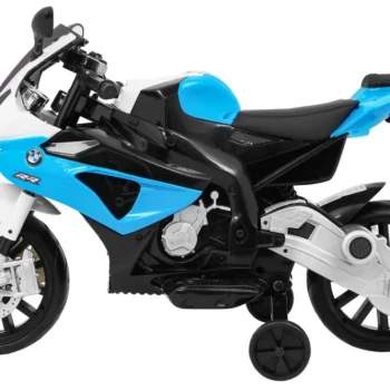 Bmw S1000 Rr Dječji Motocikl Na Baterije, Plavi + Pomoćni Kotači + Oslonac, Plava Motor Na Akumulator 4