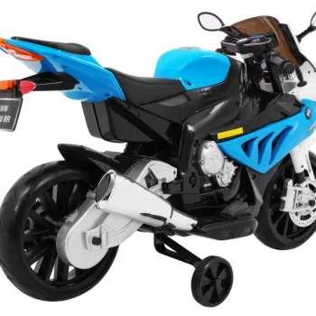 Bmw S1000 Rr Dječji Motocikl Na Baterije, Plavi + Pomoćni Kotači + Oslonac, Plava Motor Na Akumulator 9