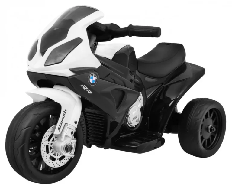 Bmw S1000 Rr Mini Motocikl Na Baterije Za Djecu Crni + 3 Kotača + Zvukovi + Led, Crna Motor Na Akumulator 1