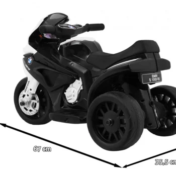 Bmw S1000 Rr Mini Motocikl Na Baterije Za Djecu Crni + 3 Kotača + Zvukovi + Led, Crna Motor Na Akumulator 2