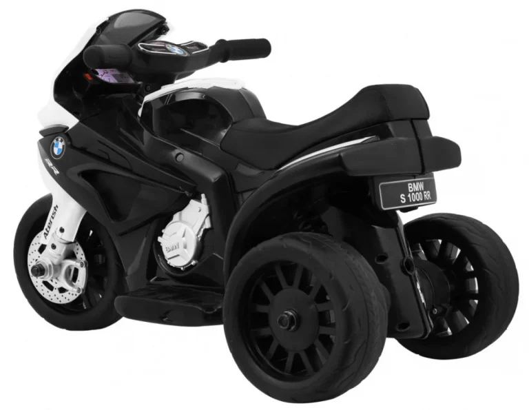 Bmw S1000 Rr Mini Motocikl Na Baterije Za Djecu Crni + 3 Kotača + Zvukovi + Led, Crna Motor Na Akumulator 5