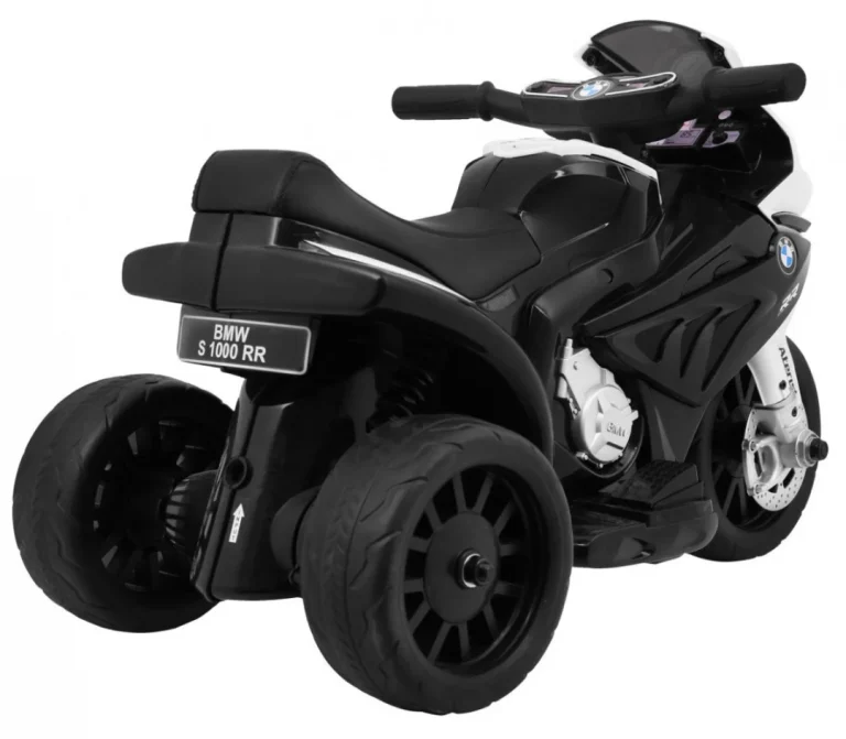 Bmw S1000 Rr Mini Motocikl Na Baterije Za Djecu Crni + 3 Kotača + Zvukovi + Led, Crna Motor Na Akumulator 7