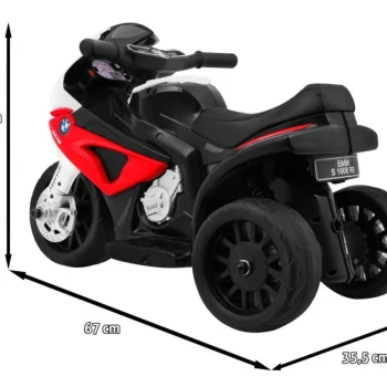 Bmw S1000 Rr Mini Motocikl Na Baterije Za Djecu Crveni + 3 Kotača + Zvukovi + Led, Crvena Motor Na Akumulator 2