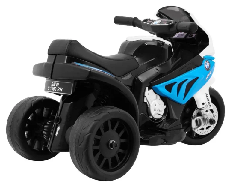 Bmw S1000 Rr Mini Motocikl Na Baterije Za Djecu, Plavi + 3 Kotača + Zvukovi + Led, Plava Motor Na Akumulator 6