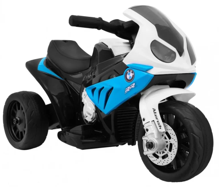 Bmw S1000 Rr Mini Motocikl Na Baterije Za Djecu, Plavi + 3 Kotača + Zvukovi + Led, Plava Motor Na Akumulator 7