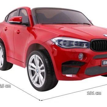 Bmw X6m Xxl Suv Za 2 Djece Crvena Boja + Daljinski Upravljač + Eko Koža 2