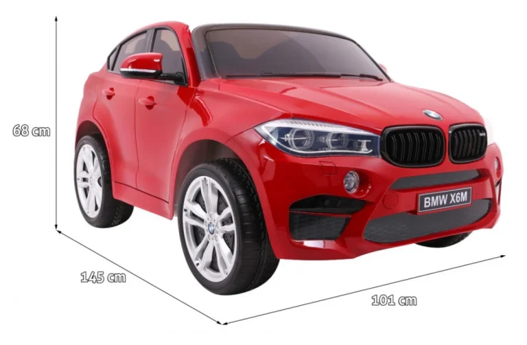 Bmw X6m Xxl Suv Za 2 Djece Crvena Boja + Daljinski Upravljač + Eko Koža 2