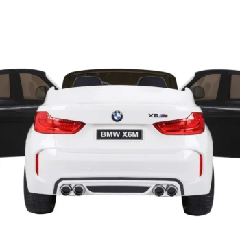 Bmw X6m Xxl Za 2 Djece Bijeli Suv + Daljinski Upravljač + Eko Koža, Bijela 10