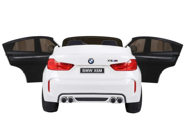 Bmw X6m Xxl Za 2 Djece Bijeli Suv + Daljinski Upravljač + Eko Koža, Bijela 10