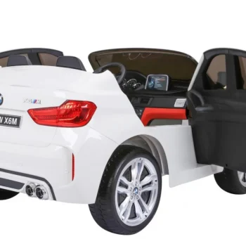 Bmw X6m Xxl Za 2 Djece Bijeli Suv + Daljinski Upravljač + Eko Koža, Bijela 11