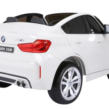Bmw X6m Xxl Za 2 Djece Bijeli Suv + Daljinski Upravljač + Eko Koža, Bijela 12