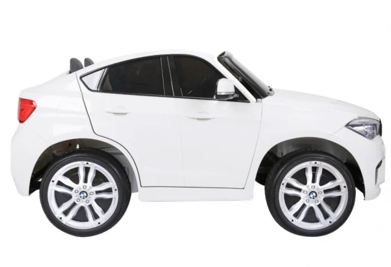 Bmw X6m Xxl Za 2 Djece Bijeli Suv + Daljinski Upravljač + Eko Koža, Bijela 14
