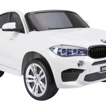 Bmw X6m Xxl Za 2 Djece Bijeli Suv + Daljinski Upravljač + Eko Koža, Bijela 17
