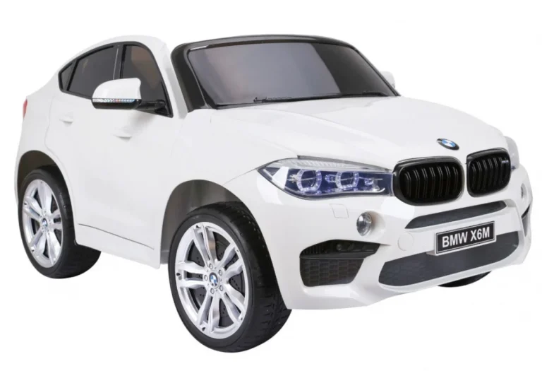Bmw X6m Xxl Za 2 Djece Bijeli Suv + Daljinski Upravljač + Eko Koža, Bijela 17