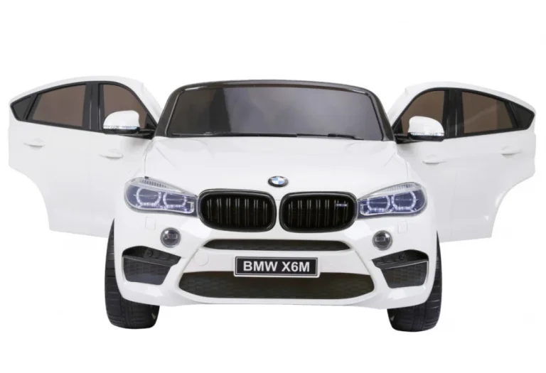Bmw X6m Xxl Za 2 Djece Bijeli Suv + Daljinski Upravljač + Eko Koža, Bijela 19