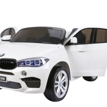 Bmw X6m Xxl Za 2 Djece Bijeli Suv + Daljinski Upravljač + Eko Koža, Bijela 3