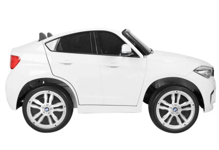 Bmw X6m Xxl Za 2 Djece Bijeli Suv + Daljinski Upravljač + Eko Koža, Bijela 4