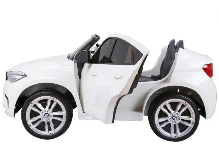 Bmw X6m Xxl Za 2 Djece Bijeli Suv + Daljinski Upravljač + Eko Koža, Bijela 5