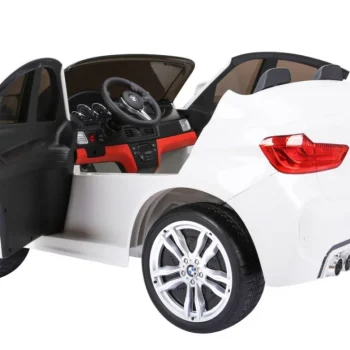 Bmw X6m Xxl Za 2 Djece Bijeli Suv + Daljinski Upravljač + Eko Koža, Bijela 6