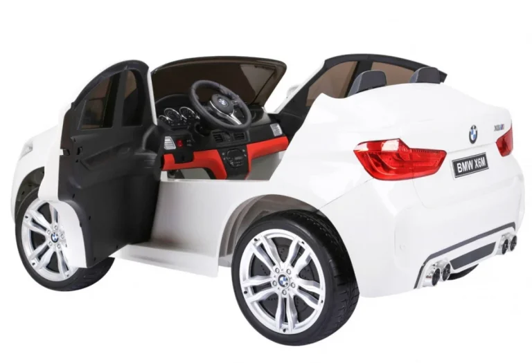 Bmw X6m Xxl Za 2 Djece Bijeli Suv + Daljinski Upravljač + Eko Koža, Bijela 6