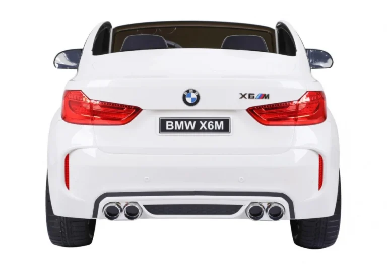 Bmw X6m Xxl Za 2 Djece Bijeli Suv + Daljinski Upravljač + Eko Koža, Bijela 7