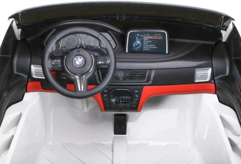 Bmw X6m Xxl Za 2 Djece Bijeli Suv + Daljinski Upravljač + Eko Koža, Bijela 8