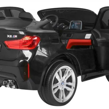 Bmw X6m Xxl Za 2 Djece Crni Lakirani Suv + Daljinski Upravljač + Eko Koža, Crna 11