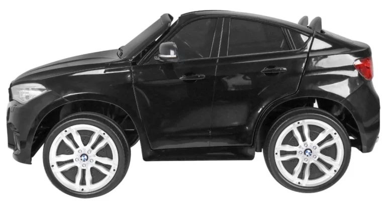Bmw X6m Xxl Za 2 Djece Crni Lakirani Suv + Daljinski Upravljač + Eko Koža, Crna 5