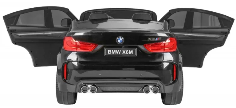 Bmw X6m Xxl Za 2 Djece Crni Lakirani Suv + Daljinski Upravljač + Eko Koža, Crna 8