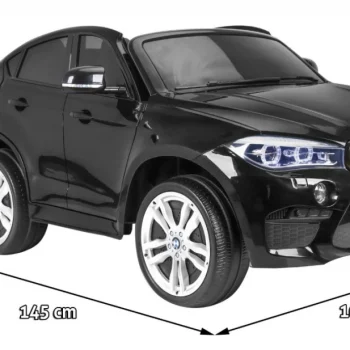 Bmw X6m Xxl Za 2 Djece Crni Mat Suv + Daljinski Upravljač + Eko Koža, Crna 2