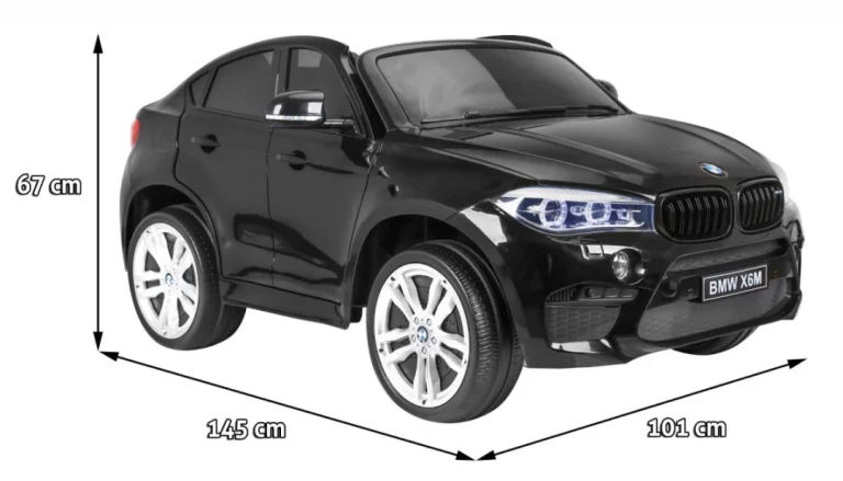 Bmw X6m Xxl Za 2 Djece Crni Mat Suv + Daljinski Upravljač + Eko Koža, Crna 2