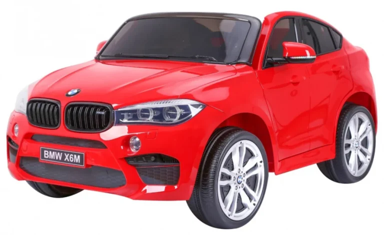 Bmw X6m Xxl Za 2 Djece Crveni Suv + Daljinski Upravljač + Eko Koža, Crvena 1
