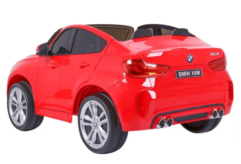 Bmw X6m Xxl Za 2 Djece Crveni Suv + Daljinski Upravljač + Eko Koža, Crvena 10