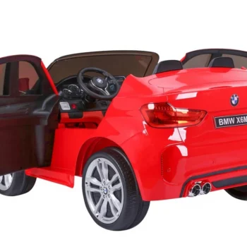 Bmw X6m Xxl Za 2 Djece Crveni Suv + Daljinski Upravljač + Eko Koža, Crvena 11