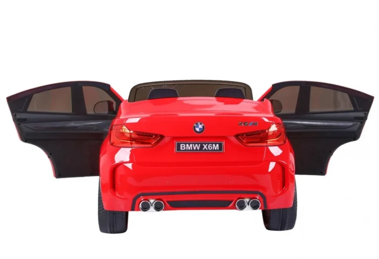 Bmw X6m Xxl Za 2 Djece Crveni Suv + Daljinski Upravljač + Eko Koža, Crvena 12