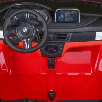Bmw X6m Xxl Za 2 Djece Crveni Suv + Daljinski Upravljač + Eko Koža, Crvena 13
