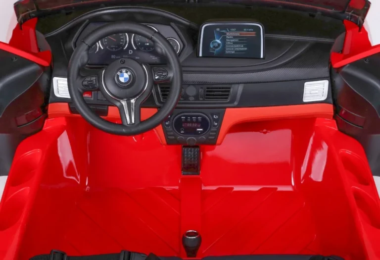 Bmw X6m Xxl Za 2 Djece Crveni Suv + Daljinski Upravljač + Eko Koža, Crvena 13