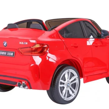 Bmw X6m Xxl Za 2 Djece Crveni Suv + Daljinski Upravljač + Eko Koža, Crvena 16