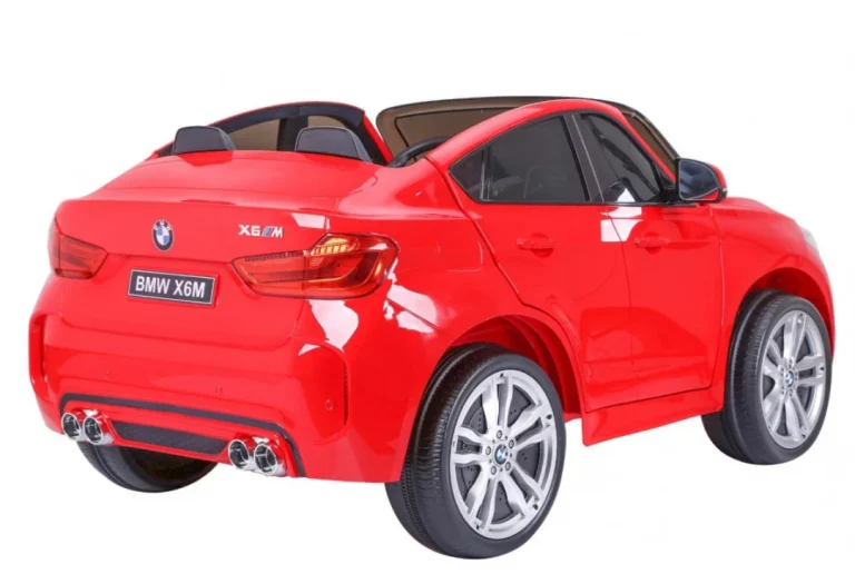 Bmw X6m Xxl Za 2 Djece Crveni Suv + Daljinski Upravljač + Eko Koža, Crvena 16