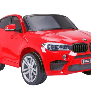Bmw X6m Xxl Za 2 Djece Crveni Suv + Daljinski Upravljač + Eko Koža, Crvena 3